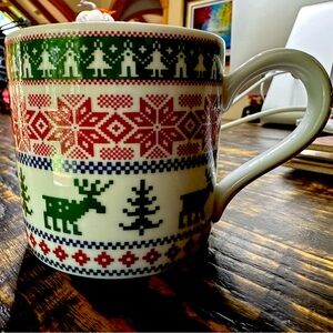 Wedgwood Nordica Green Christmas Reindeer pattern 4 total
Coffee mug